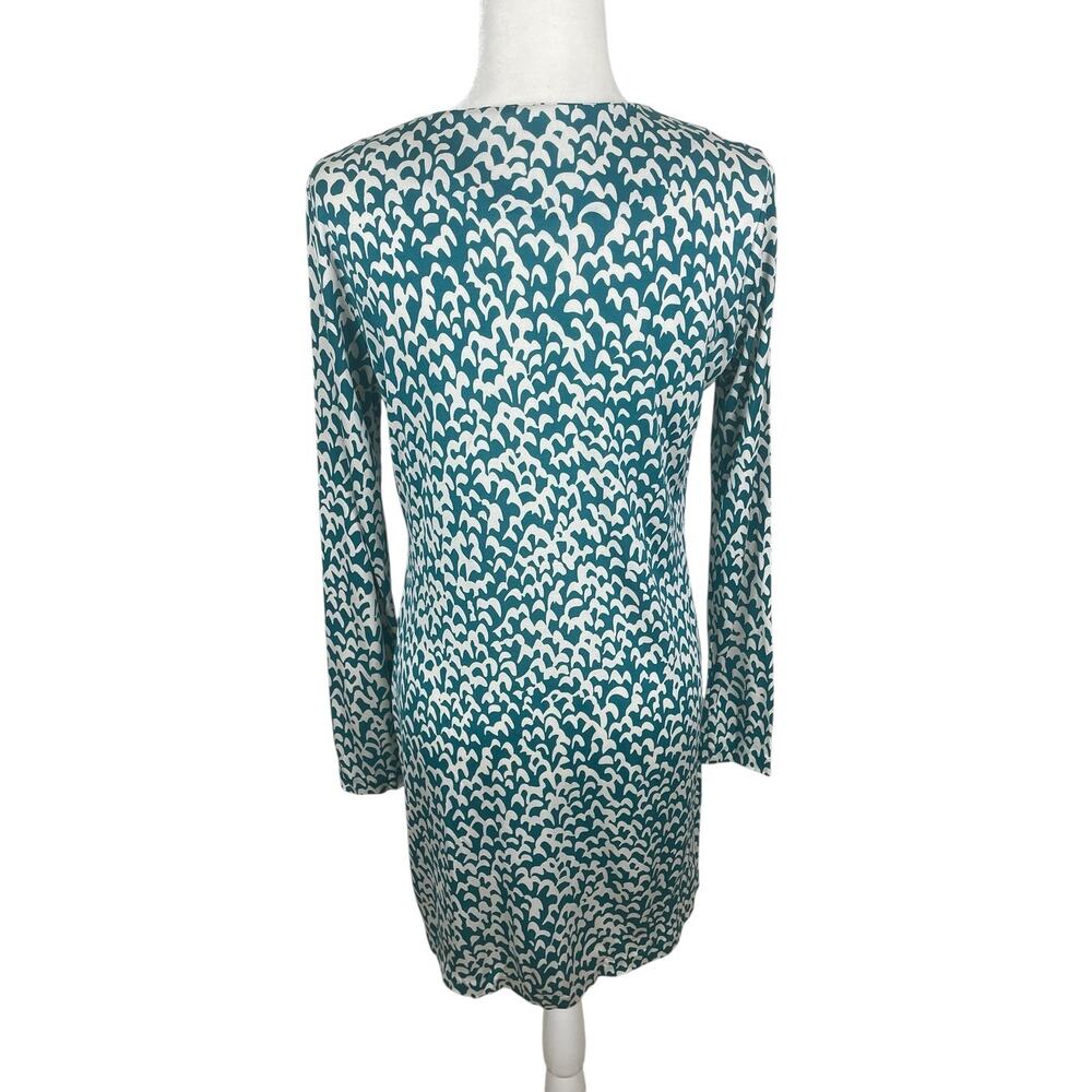 Diane Von Furstenberg Reina Long Sleeve Shift Dress 100% Silk Classic Size 8 - Picture 7 of 14